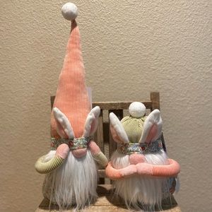 Spring Bunny Plush Gnomes Set Of 2, Spring Floral Gnomes, Bunny Gnomes